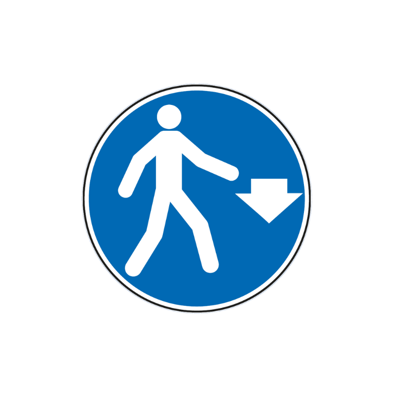 Panneau piétons en dessous