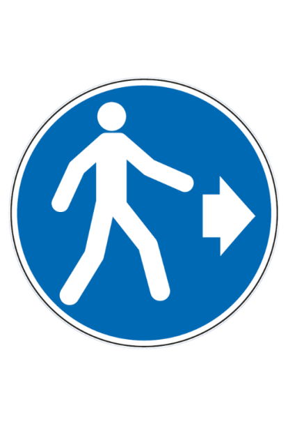 Panneau piétons à droite