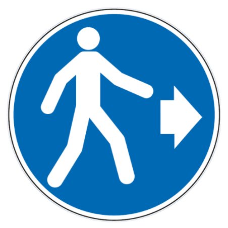 Panneau piétons à droite