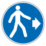 Panneau piétons à droite