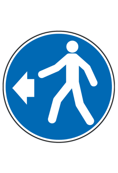 Panneau piétons à gauche