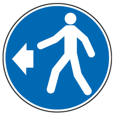 Panneau piétons à gauche