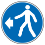 Panneau piétons à gauche