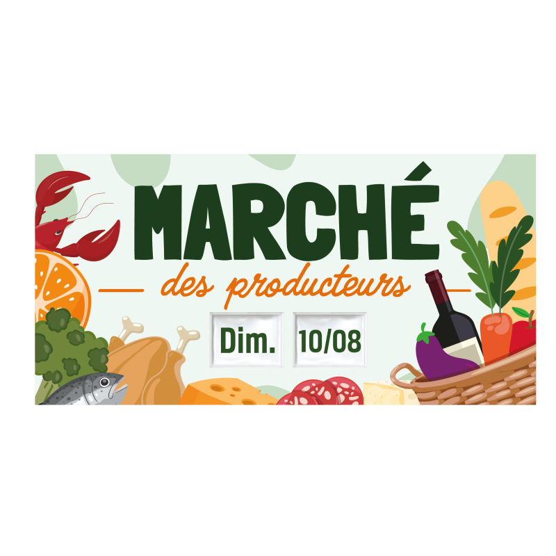 Banderole marché des producteurs en PVC