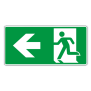 Panneau sortie de secours flèche à gauche - E001