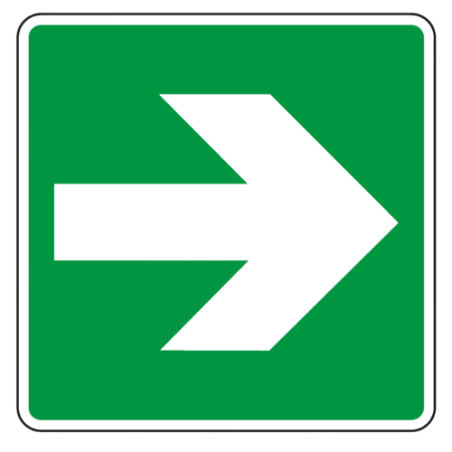 Panneau flèche vers la droite 90° - E005