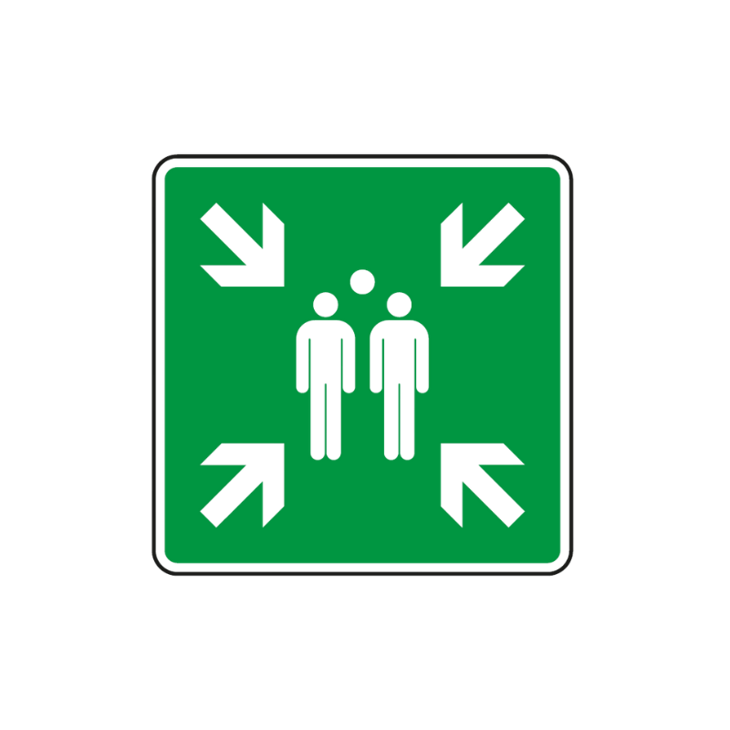 Panneau point de rassemblement après évacuation - E007