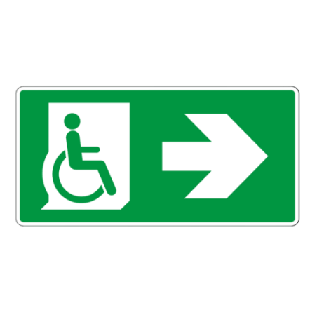 Panneau sortie handicapés flèche à droite - E026.FD