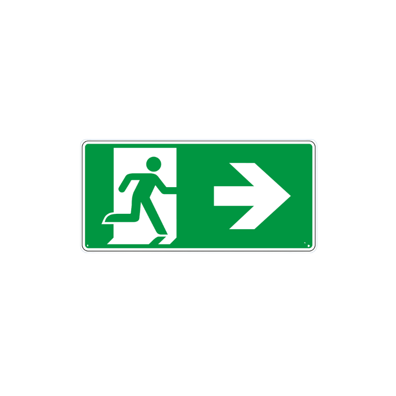 Panneau sortie de secours flèche à droite - E002.FD