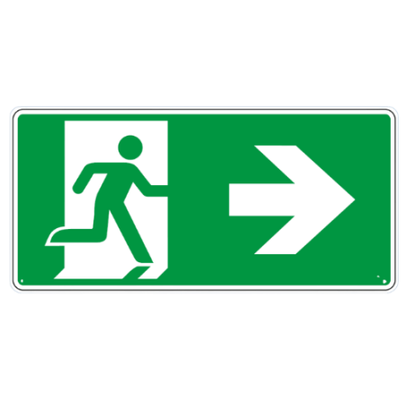 Panneau sortie de secours flèche à droite - E002.FD