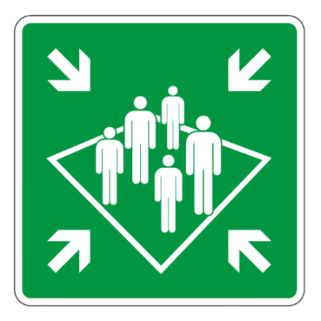 Panneau point rassemblement à bord - E032