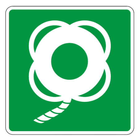 Panneau bouée de sauvetage avec filin - E041