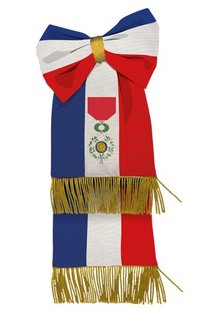 Cravate tricolore brodée