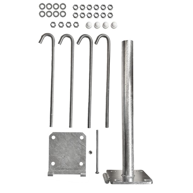 Socle basculant mât aluminium, platine basculante