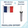 Lot Mât de 6 m Aluminium + Fourreau + Pavillon Français OFFERT