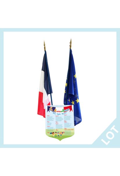 Lot Ecusson + 2 drapeaux