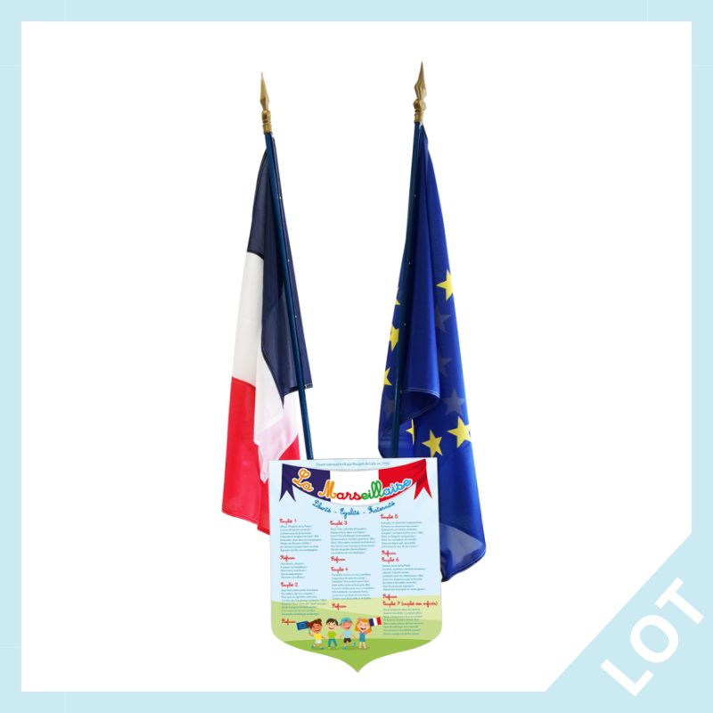 Lot Ecusson + 2 drapeaux