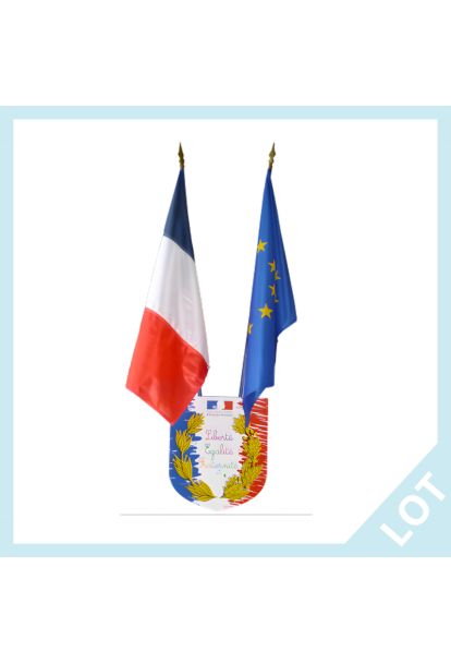 LOT Spécial Ecole - Ecusson + drapeaux