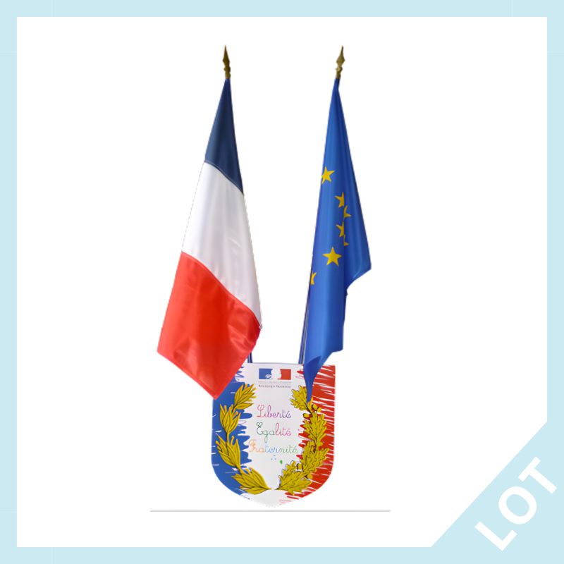 LOT Spécial Ecole - Ecusson + drapeaux
