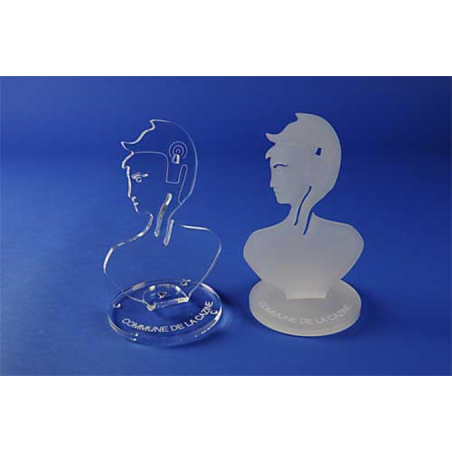 Buste de bureau en Plexiglas cristal