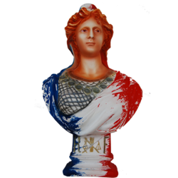 Buste de Marianne patine aérographe tricolore aspect porcelaine