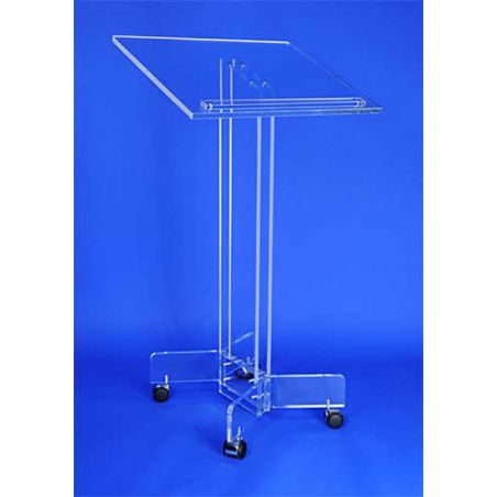 Pupitre sur roulettes en plexiglass