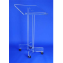 Pupitre sur roulettes en plexiglass