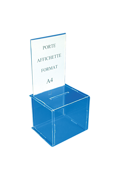 Boîte urne transparente avec porte affiche