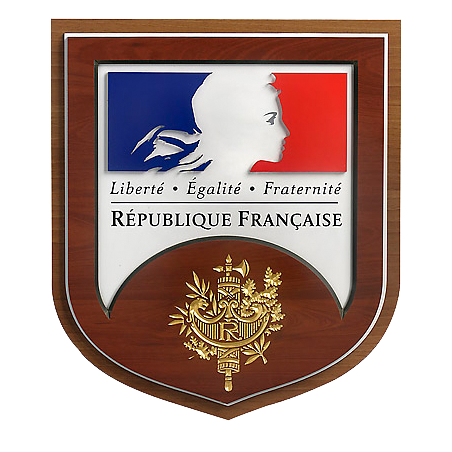 Ecusson porte-drapeaux République Française - modèle Prestige