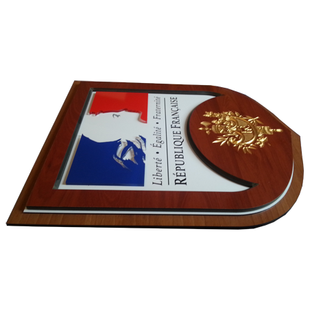 Ecusson porte-drapeaux République Française - modèle Prestige