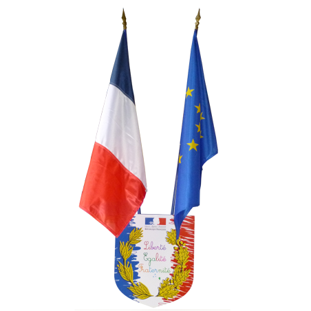 LOT Spécial Ecole - Ecusson + drapeaux
