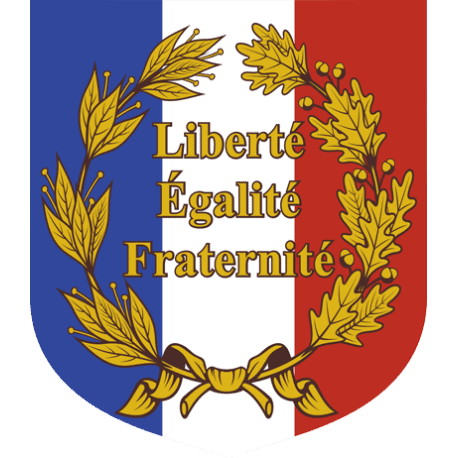 Ecusson porte-drapeaux Liberté Egalité Fraternité