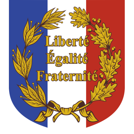 Ecusson Liberté egalité Fraternité avec palmes