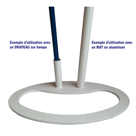 Zoom pied avec drapeau ou mât aluminium