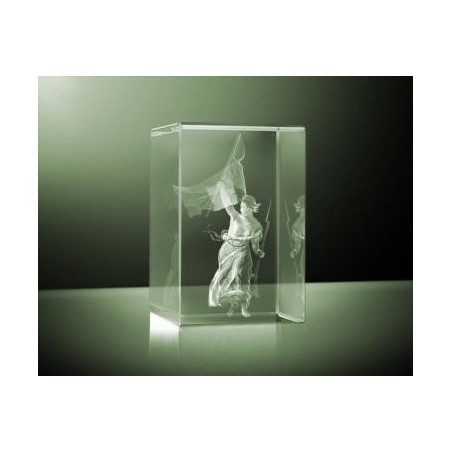 Buste de Marianne dans bloc en verre optique DELACROIX