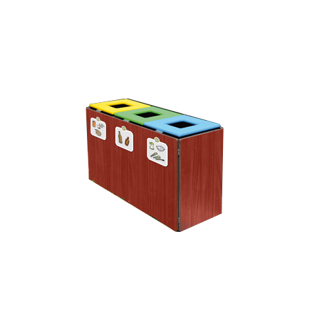 Corbeille de tri sélectif bois