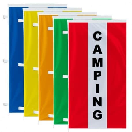 Bannière verticale Camping avec bandes 