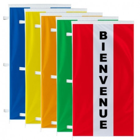 Bannière verticale Bienvenue avec bandes - 220x120