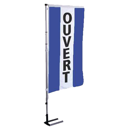 Pavillon vertical Ouvert avec bandes - Bleu