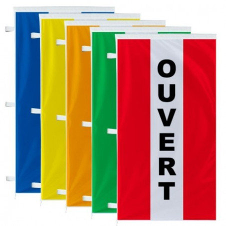 Bannière verticale Ouvert avec bandes 