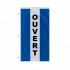 Bannière verticale Ouvert avec bandes - Bleu