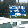 Drapeau de voiture Bienvenue - Bleu