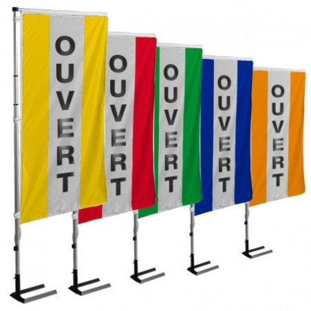 KIT complet Ouvert 1 Mât téléscopique + 1 bannière verticale 