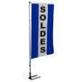 KIT complet Soldes 1 Mât téléscopique + 1 bannière verticale bleu