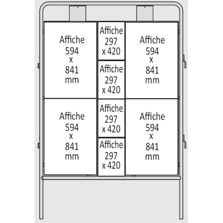 Panneau électoral 2 candidats - Tubes ronds