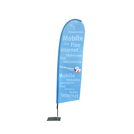 Ecoflag - Voile 170 x 50 cm sur mât hauteur 2,20 m