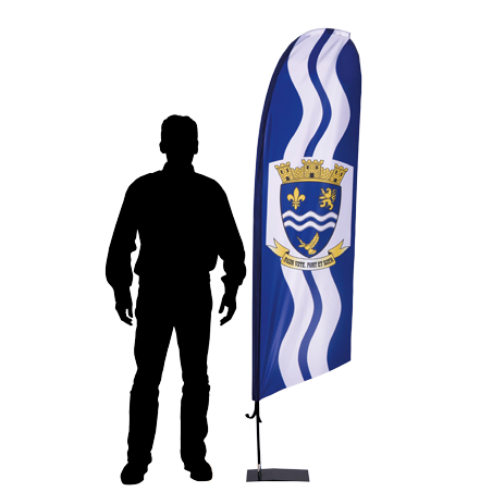 Ecoflag - Voile 170 x 50 cm sur mât hauteur 2,20 m