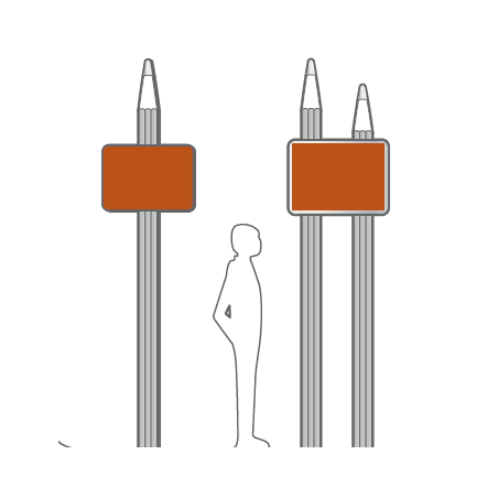 Panneau école sur poteau "Crayon"