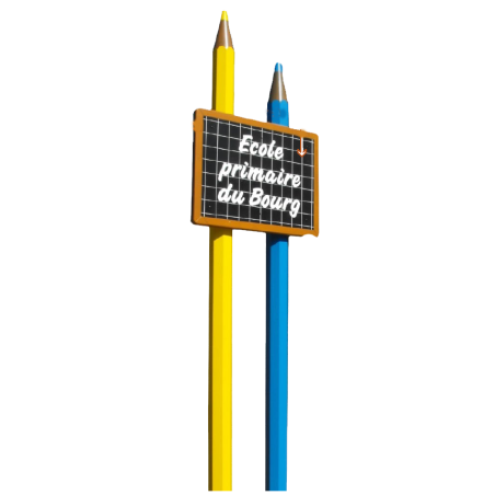 Panneau école sur poteau "Crayon"