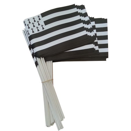 Drapeaux 14x21 cm Bretagne à agiter